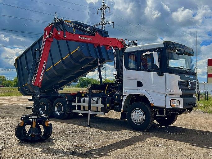 Металловоз Shacman SX3258 6V384 с ГМУ VM-10, 30 м³, белый фото 1