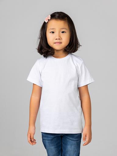 Футболки базовые детские, 160гр/м², хлопок 100%, белый фото 1