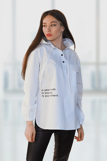 Рубашка женская Verenika «Твой день» белая 44-46 ОПТ фото 3