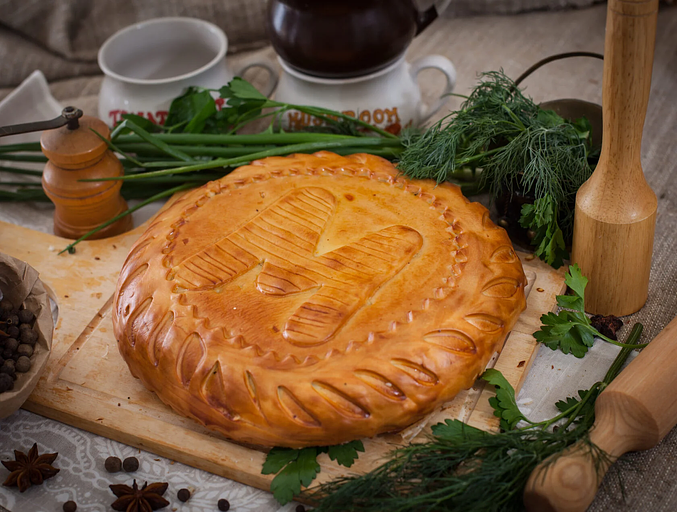 Пирог «С мясом» 1000 г, опт фото 1