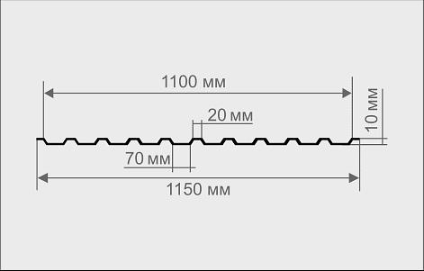 Профлист С10 с покрытием PRINTECH 1150х1000 мм (рваный камень) фото 3