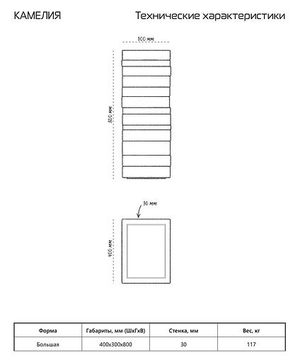 Цветочный вазон из архитектурного бетона СтаркБет «Камелия» 50 л ОПТ фото 2