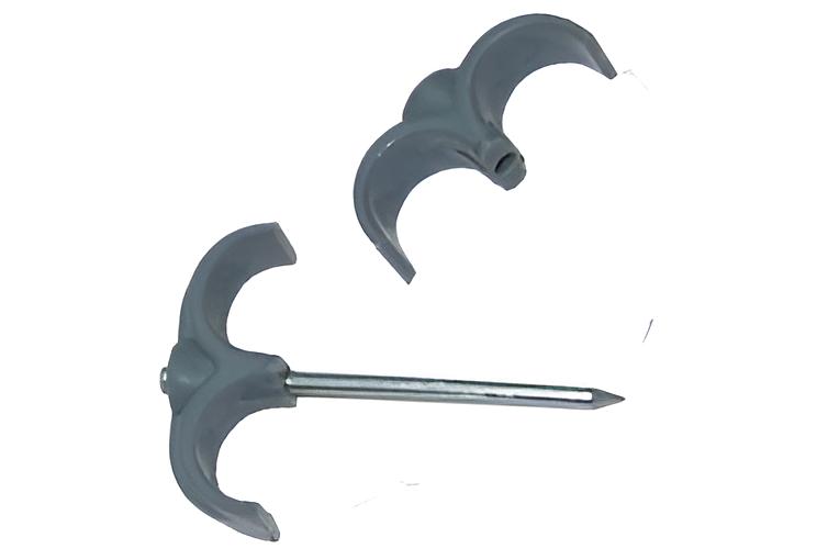 Скоба для кабеля BCD, двойная (с гвоздём) ОПТ фото 1