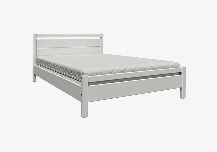 Кровать двуспальная «Вероника 1», массив сосны, спальное место 1600×2000 мм, Белый Античный фото 1