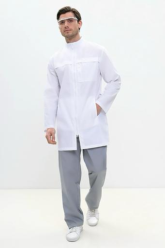 Халат медицинский мужской DB5-08-01-4 белый, опт фото 4