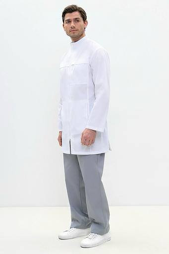 Халат медицинский мужской DB5-08-01-4 белый, опт фото 5