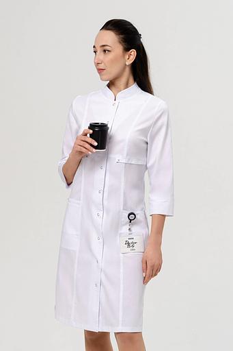 Халат медицинский женский DB2-92-24-3 белый, опт фото 1