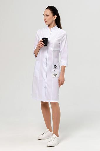 Халат медицинский женский DB2-92-24-3 белый, опт фото 2