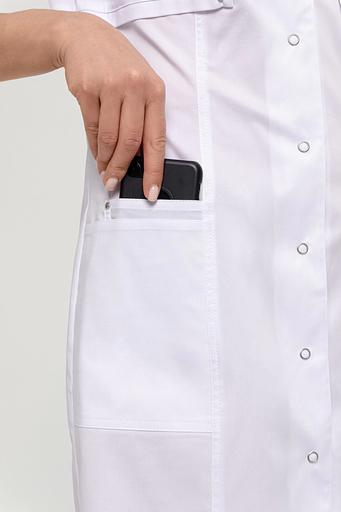 Халат медицинский женский DB2-92-24-3 белый, опт фото 4