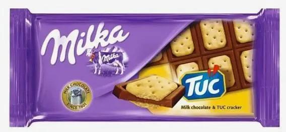 Шоколад молочный Милка с солёным крекером Тук (Milka TUC), 2 шт 87 гр ОПТ фото 3