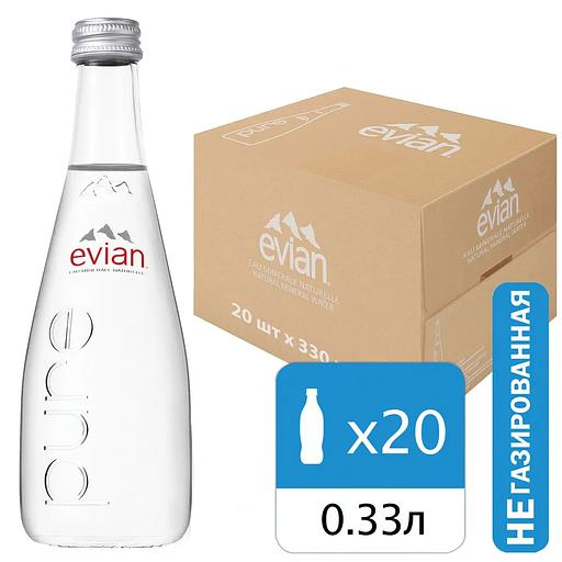 Вода минеральная негазированная Evian 0,33 л, 20 шт ОПТ фото 1