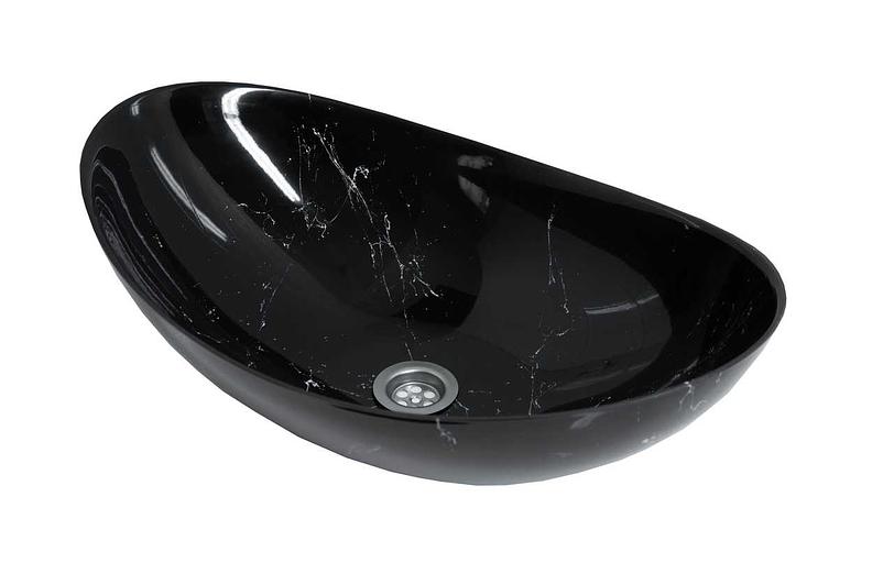 Раковина накладная для ванной комнаты Марко «Ореол черный мрамор» ОПТ фото 2