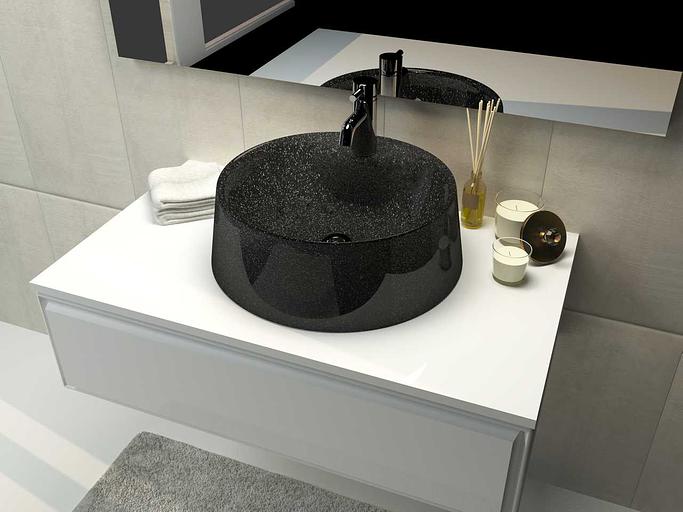 Раковина накладная для ванной комнаты Марко «Сфера чёрный металлик» ОПТ фото 1