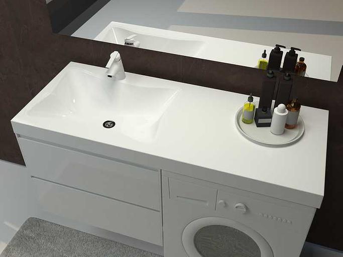 Раковина над стиральной машиной для ванной комнаты Марко «Клевер» ОПТ фото 1
