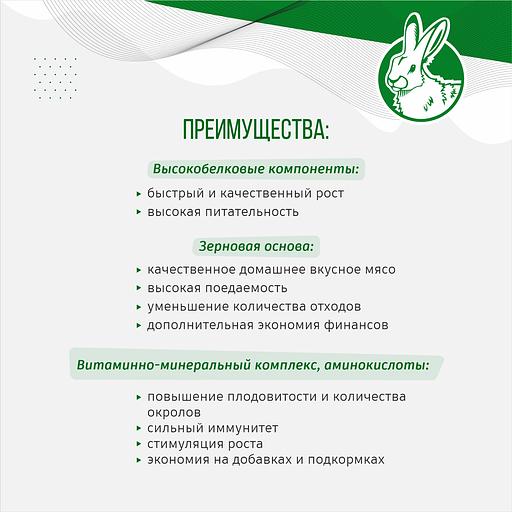 Полнорационный комбикорм с витаминно-травяной мукой для кроликов «УБОЙНЫЙ КОРМ» фото 4