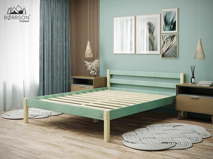 Кровать двуспальная «BØRRSON» Астри 160х200 см бирюза, опт фото 1