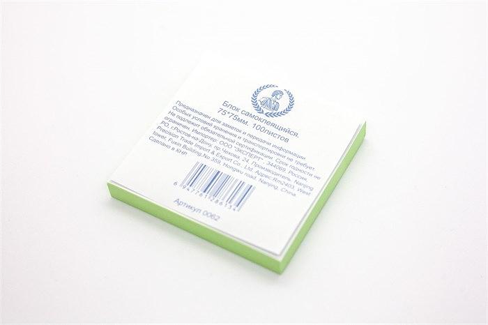 Блок самоклеящийся стикеры «Консул» 75х75 мм 100 листов зелёный, опт фото 1