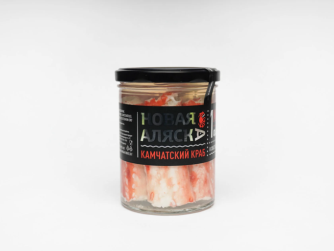 Консервы рыбные, Краб камчатский, мясо первой фаланги, стеклянная банка 0,43 кг ОПТ фото 1