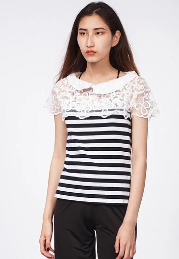 Футболка Crystal Travel «Maglia rigata bianco/blu» ОПТ фото 2