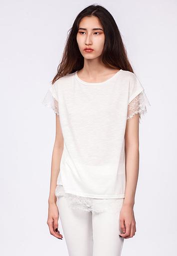 Футболка Crystal Travel «T-shirt pizzo ss latte» ОПТ фото 2