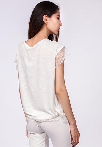 Футболка Crystal Travel «T-shirt pizzo ss latte» ОПТ фото 3