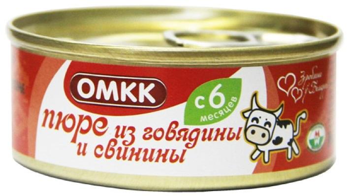 Детское питание Пюре из говядины и свинины, ОМКК, 100 гр, опт фото 1