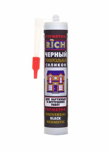 Герметик силиконовый Rich универсальный 280 мл черный фото 1