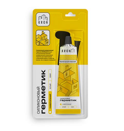 Герметик силиконовый KRONbuild универсальный 80 мл белый ОПТ фото 1