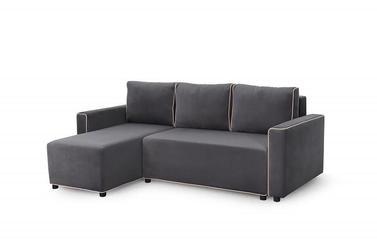 Угловой диван «Некст» СТАНДАРТ, Альба темно-серый фото 2