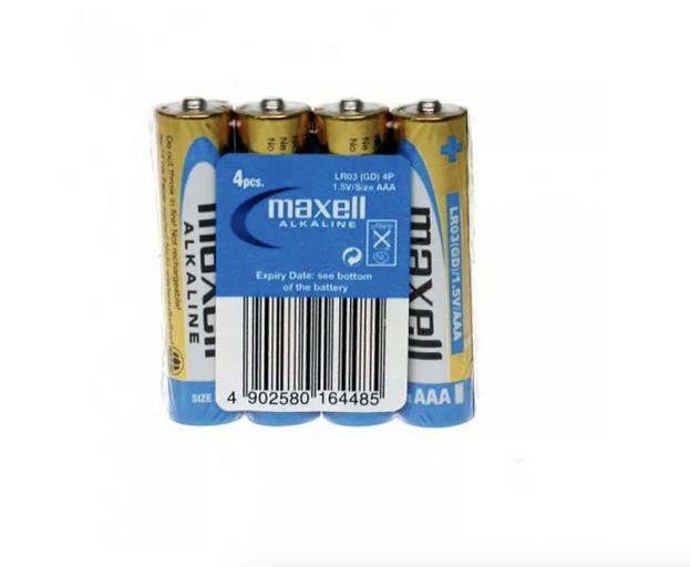 Батарейка алкалиновая Maxell Alkaline AAA shrink LR 03, 4PK, опт фото 1
