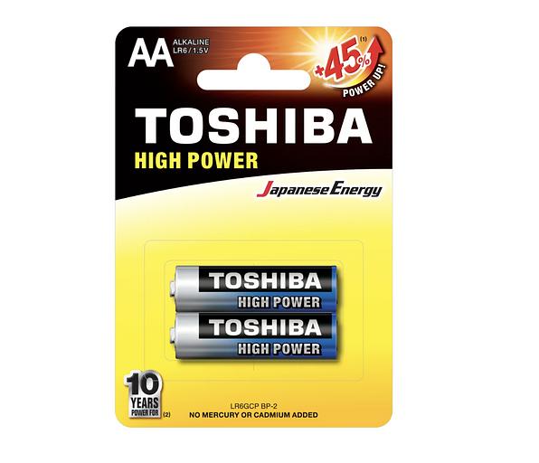 Батарейка алкалиновая Toshiba High Power LR6GCP BP-2 AA, опт фото 1