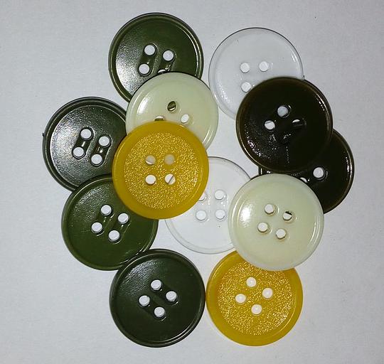 Пуговицы прокольные пластмассовые 20 мм круглые 1000 шт ОПТ фото 1