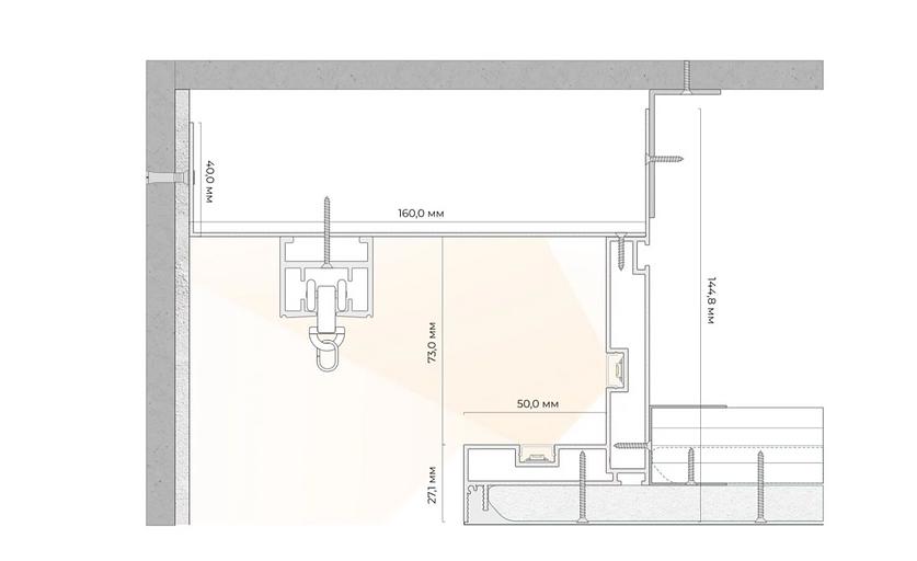 Ниша для штор FerGipps из БК 100 с уголком ОПТ фото 2