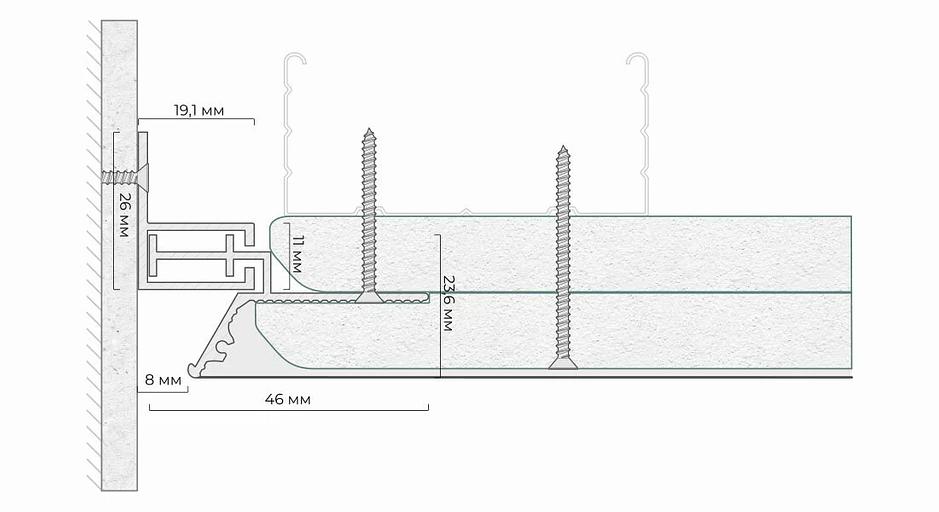 Теневой профиль FerGipps СП 8 белый муар ОПТ фото 2
