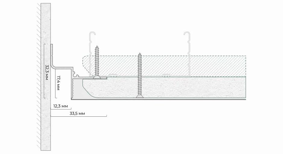 Теневой профиль FerGipps ТП 129 белый ОПТ фото 2