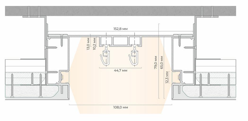 Скрытый профиль FerGipps М 02 с отступом черный ОПТ фото 3