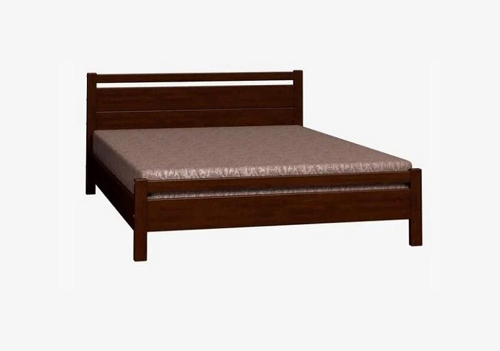 Кровать двуспальная «Вероника 1», массив сосны, спальное место 1600×2000 мм, Орех фото 1