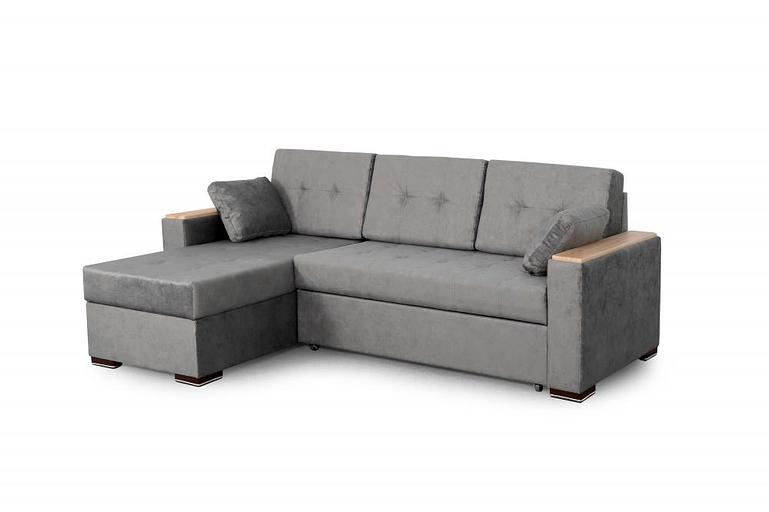 Угловой диван «Монако 1» СТАНДАРТ, Лана серый фото 2