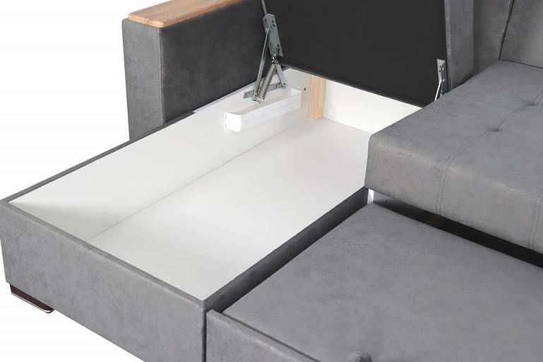 Угловой диван «Монако 1» СТАНДАРТ, Лана серый фото 4