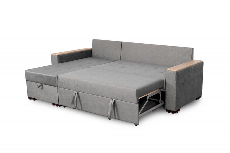 Угловой диван «Монако 1» СТАНДАРТ, Лана серый фото 5