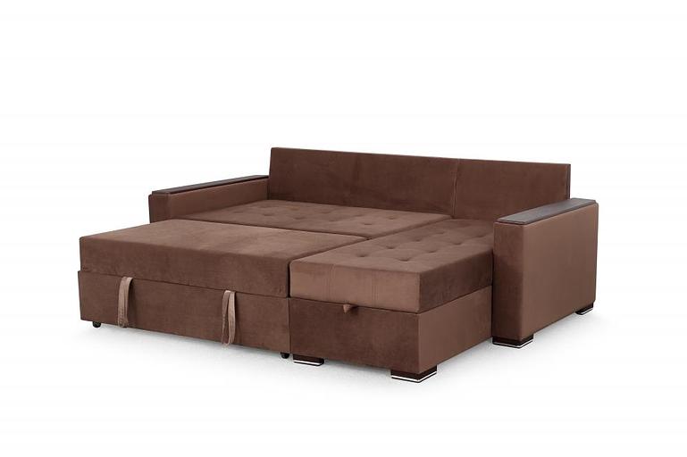 Бұрышты диван Монако 1 СТАНДАРТ, Мора қара қоңыр фото 7