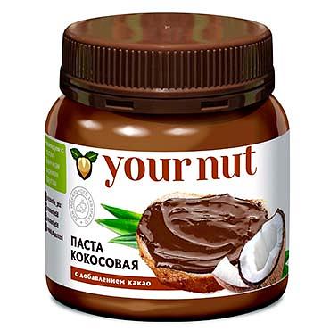 Паста Your Nut кокосовая с добавлением какао 250 г ОПТ фото 1