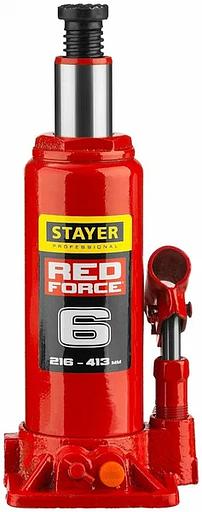 Домкрат Stayer «43160-6_z01» Red Force гидравлический бутылочный ОПТ фото 2
