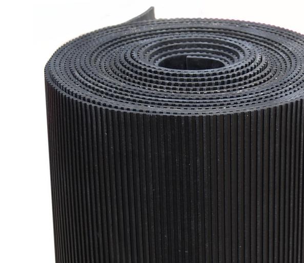Напольное покрытие Sunstep «Мелкий рубчик» резиновое рифленое черное 1,2 м фото 3
