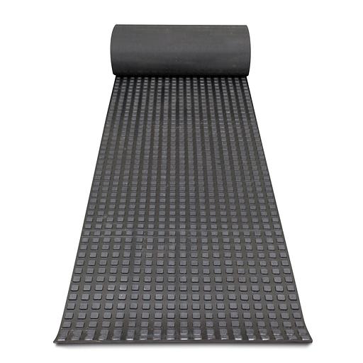 Напольное покрытие Sunstep «Квадратное пятачковое» резиновое рифленое черное 1,2 м фото 1