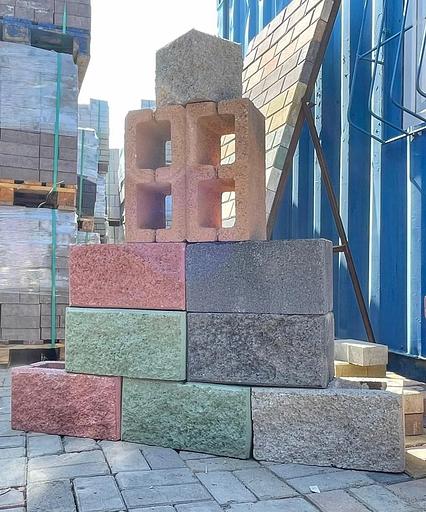 Сплитерный блок рваный, 390х190х190 мм, цветной, автоклавный ОПТ фото 1