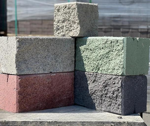 Сплитерный блок рваный, 390х190х190 мм, цветной, автоклавный ОПТ фото 2