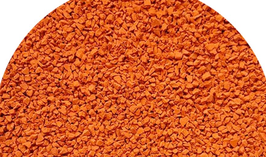 Резиновая крошка EPDM, цвет оранжевый ОПТ фото 1