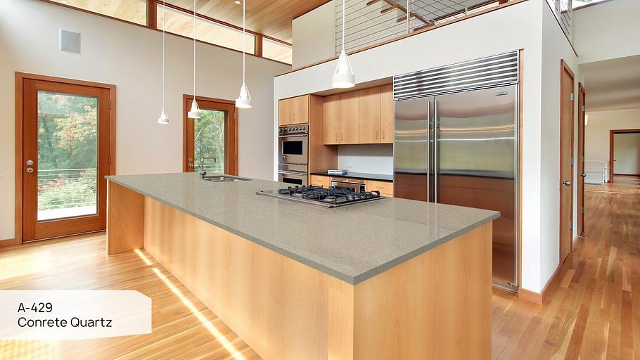 Кварцевый камень Grandex «A-429 Conrete Quartz» ОПТ фото 2