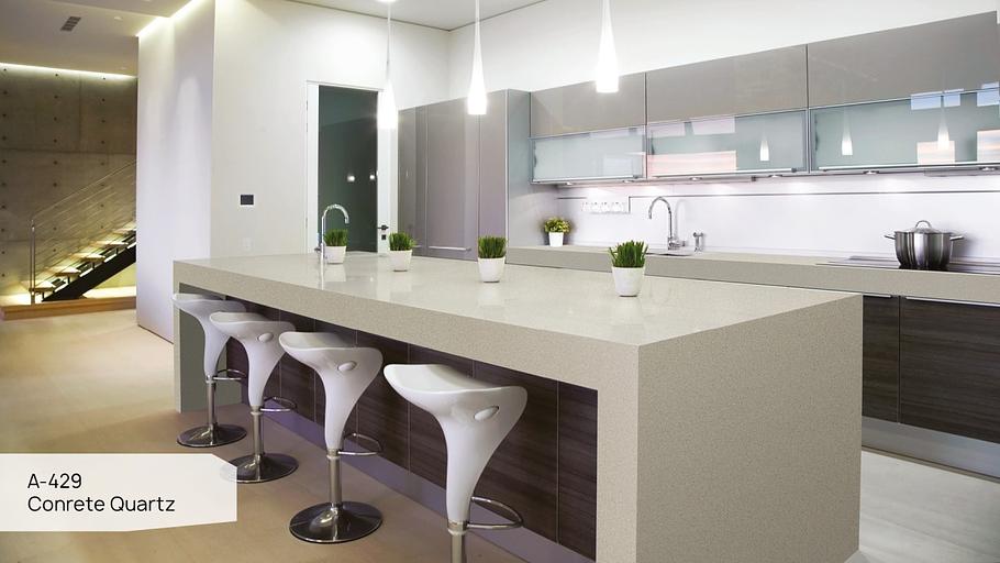 Кварцевый камень Grandex «A-429 Conrete Quartz» ОПТ фото 4